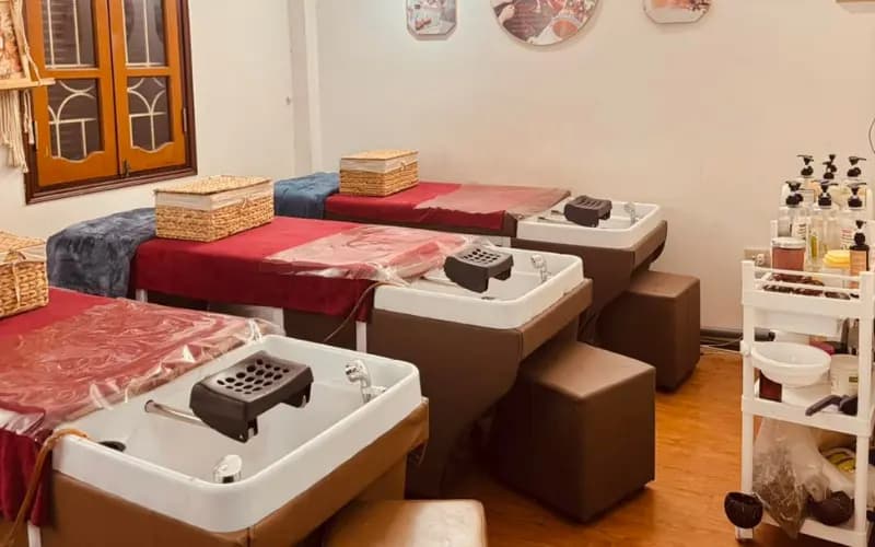 Phòng gội đầu Mộc An Spa ấm cúng