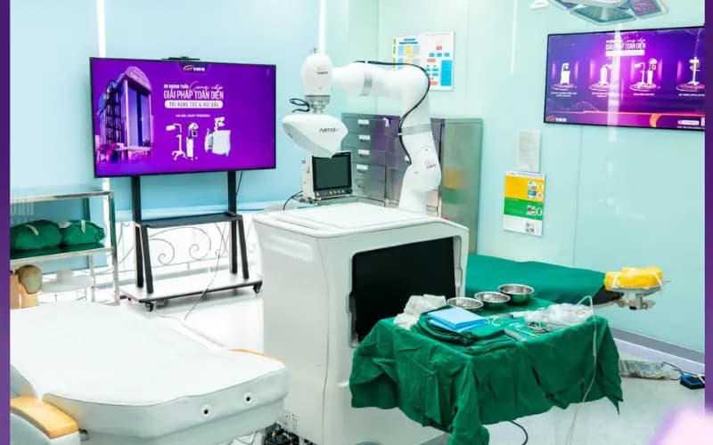 Phòng phẫu thuật vô khuẩn, trang bị robot tiên tiến