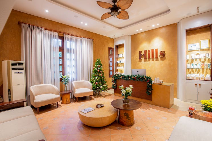 Hills Beauty Spa thiết kế ấm cúng với tông cam, tạo cảm giác thư giãn