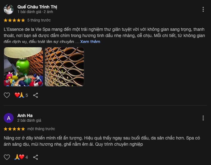 Đánh giá về L'essence De La Vie Spa
