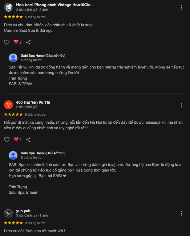 Đánh giá về Sabi Spa Hanoi 