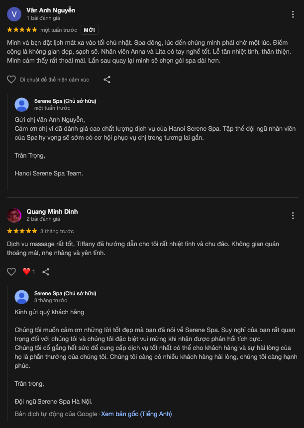 Đánh giá về Serene Spa