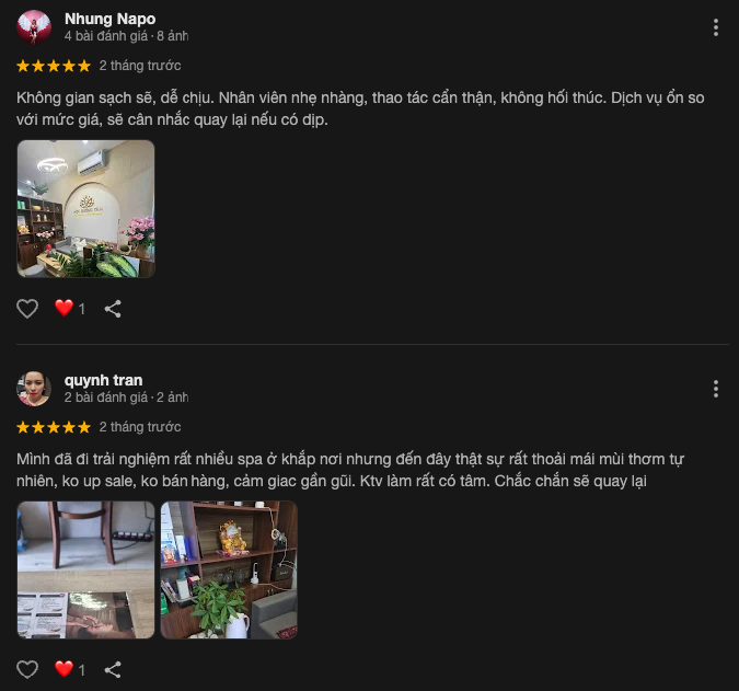 Đánh giá về Mộc Dưỡng Tâm Spa