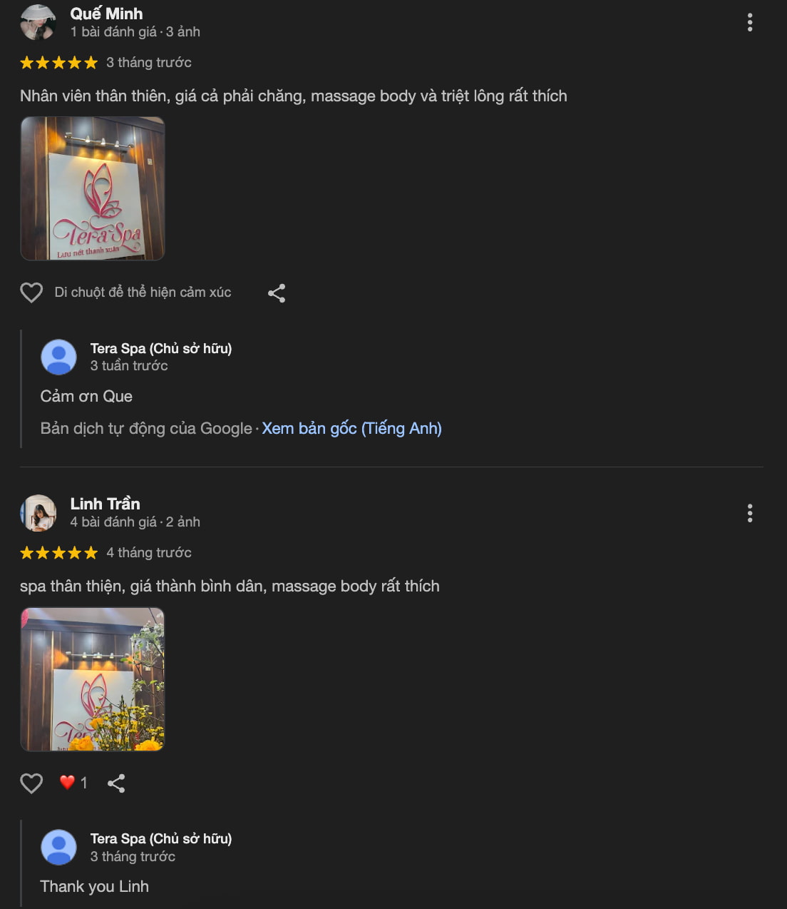 Đánh giá về Tera Spa