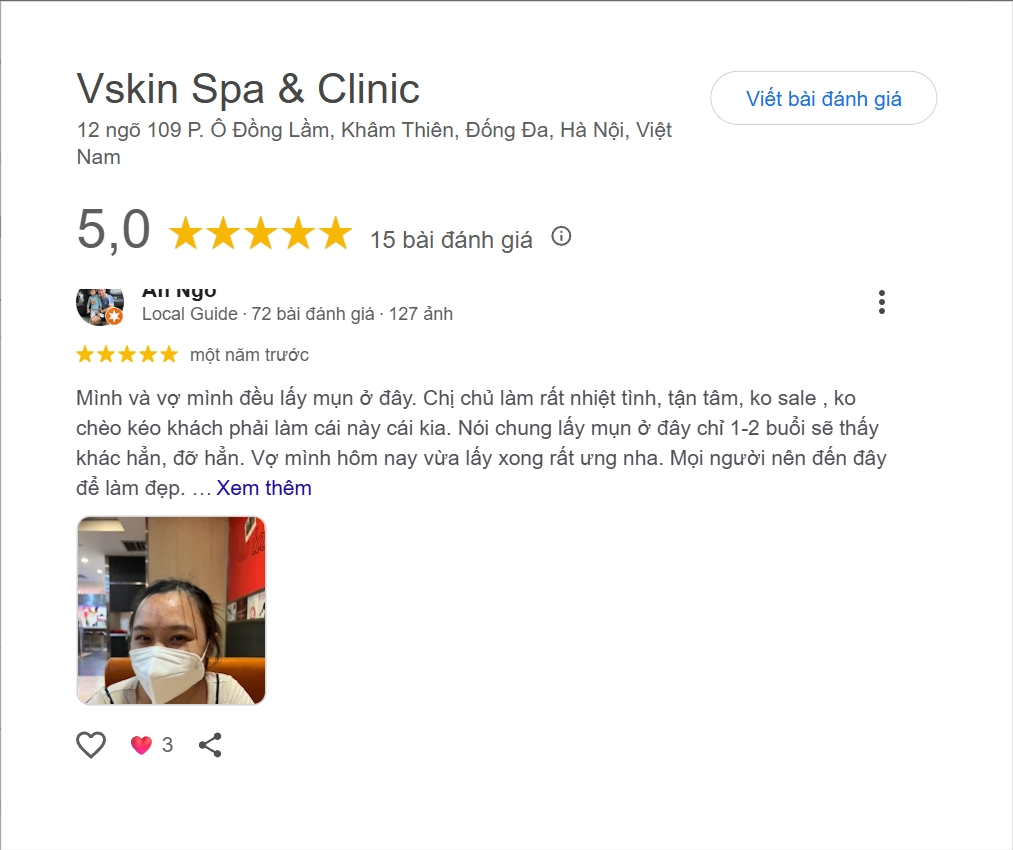 Đánh giá về Vskin spa & clinic