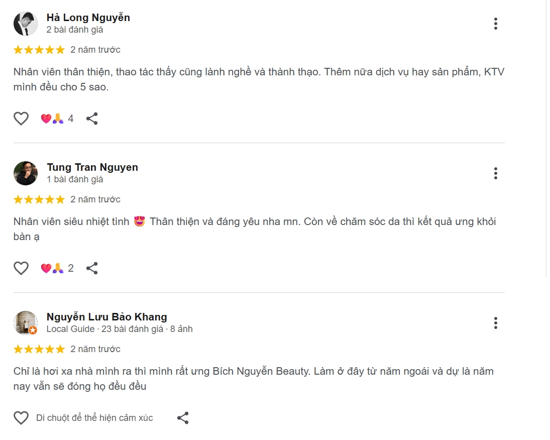 Đánh giá về Bích Nguyễn Beauty Spa & Clinic