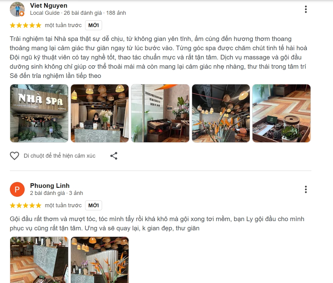 Đánh giá về Nhà Spa