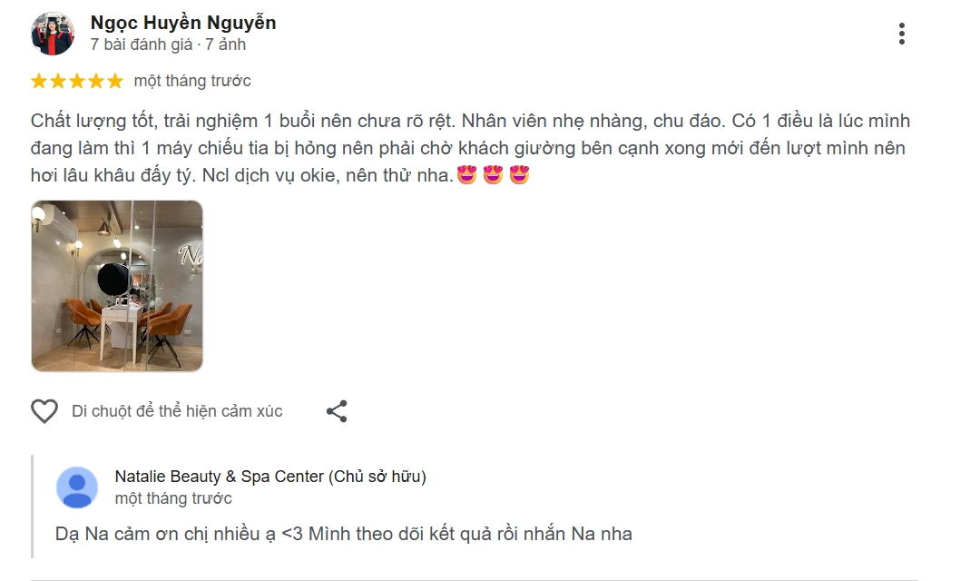 Đánh giá về Natalie Beauty & Spa Center
