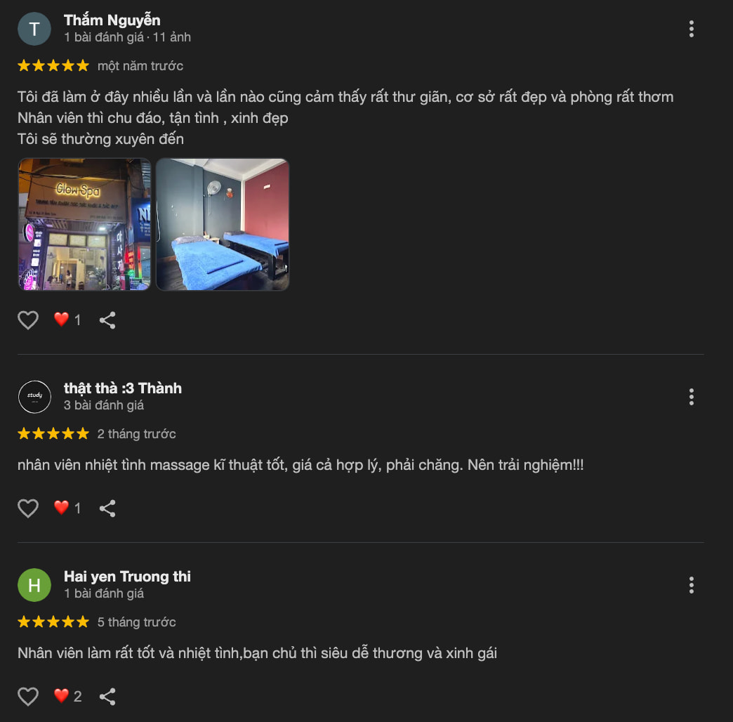 Đánh giá về Glow Spa Massage